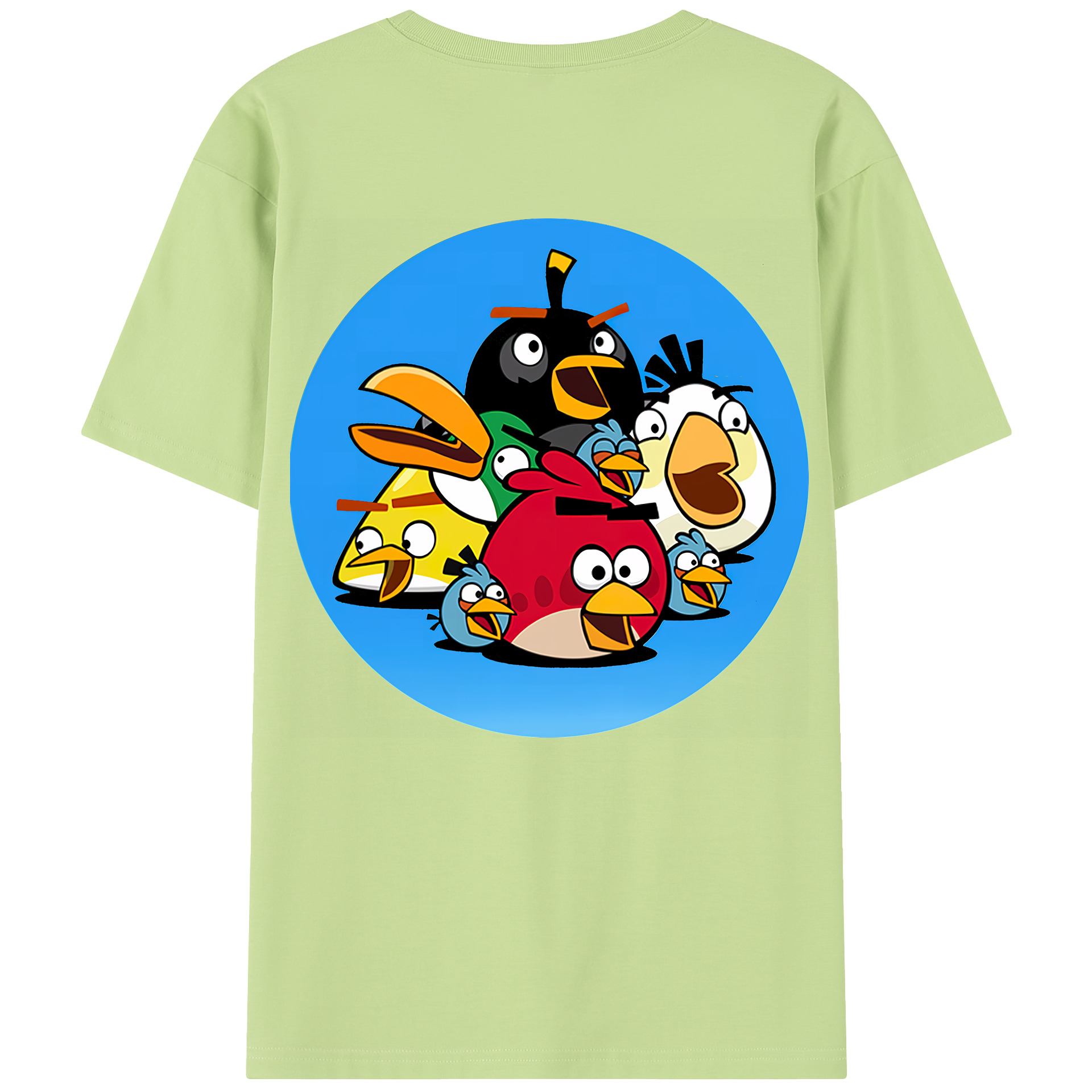 （画像用） Angry Birds アングリーバード 綿100％半袖Tシャツ（背面プリント）